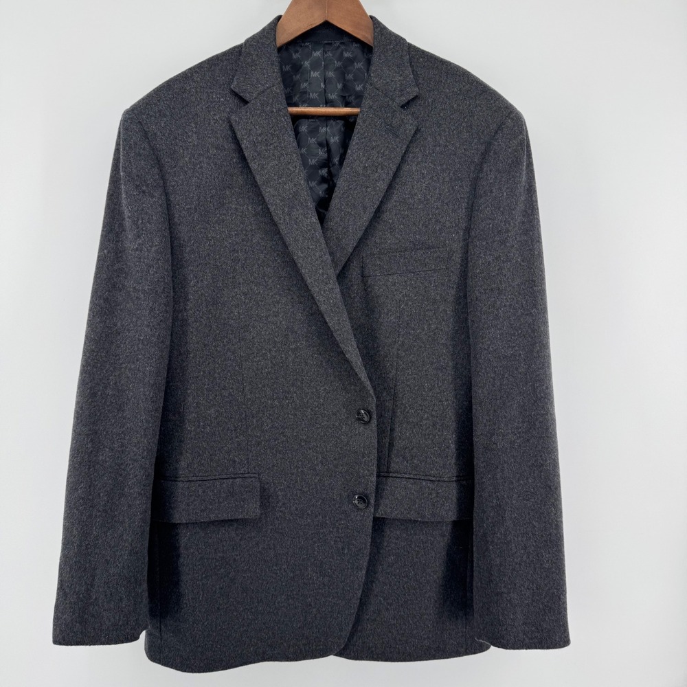 Michael Kors Blazer Mens 46R Charcoal Grey Wool Silk Cashmere Sport Coat